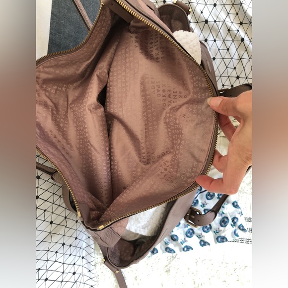 KATE SPADE - unique hard to find solid lavender leather weekender bag - LIKE NEW - Picture 12 of 16